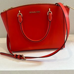 Michael Kors, red cross body bag with handles